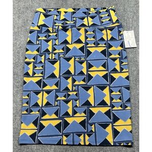 Lularoe Cassie Skirt Womens L Multicolor Art Geometric Pull On Pencil New